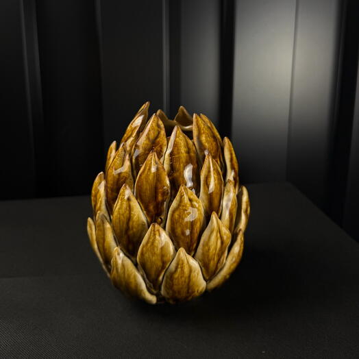 Jarron alcachofa d13 de ceramica marron de ARAIK GALSTYAN