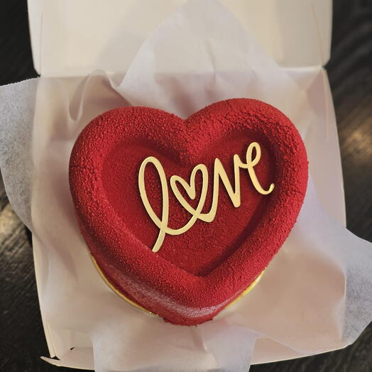 Gâteau Bento Cœur Velours Rouge Amour