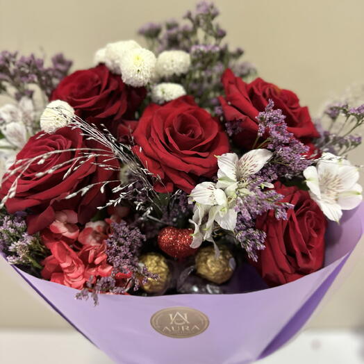 Bouquet  Rosa roja Romance Premium