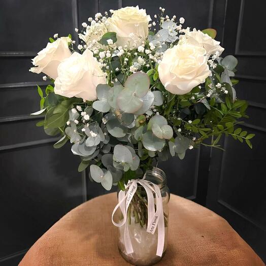 Ramo «Margarita» – Pureza clasica en blanco y verde