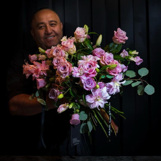 Ramo de flores rosadas