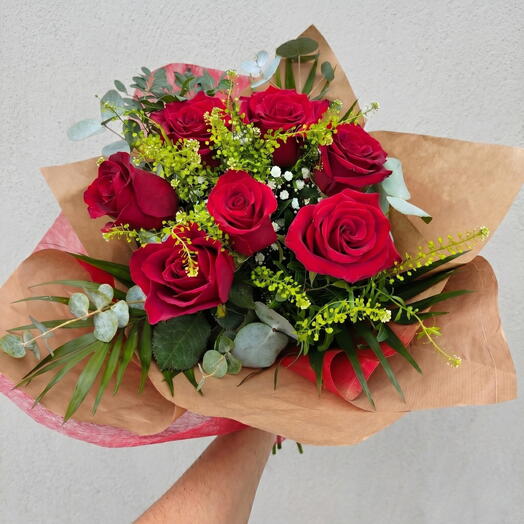 Bouquet 7 rosas rojas