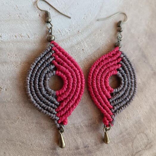 Pendientes macrame Fire