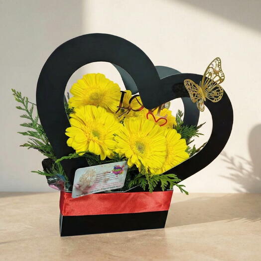 Caja Corazon con Flores