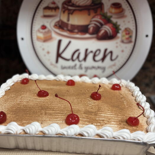 Tres leches merengue italiano cereza y canela ((Rectangular 12,6x10,3pulgadas)