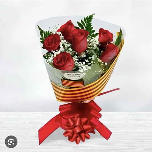 Ramo rojo de Sant Jordi 6 rosas