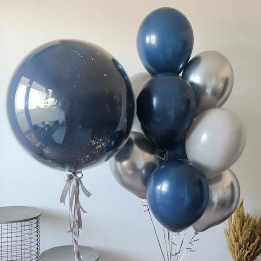 Globo cristal y ramo de globos para hombre