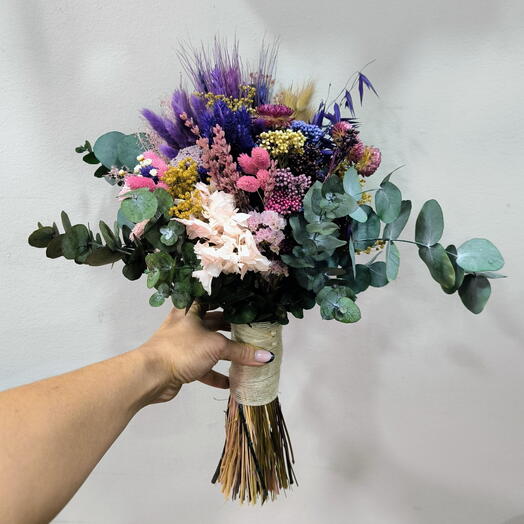 Ramo de Mano Violeta, Malva y Tierra