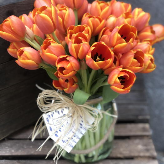 Ramo De Tulipanes Naranjas