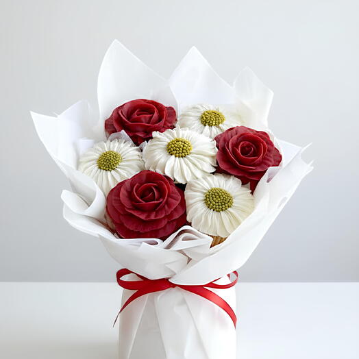 BouqCake Margaritas y Rosas