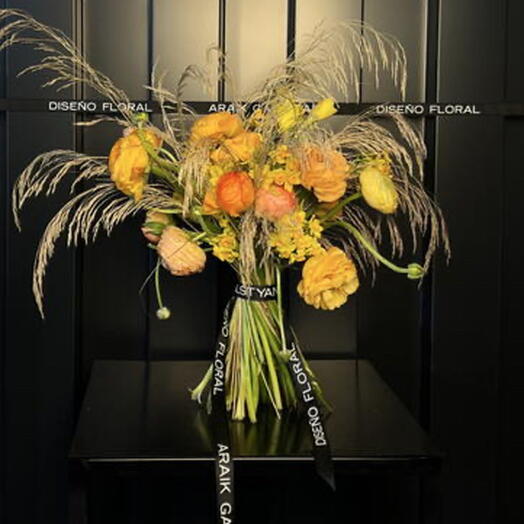 Ramo de Autor en tonos amarillos