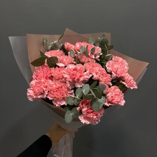 Ramo de 19 claveles rosas