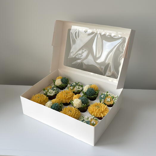 Caja Dalia Primaveral – 12 Cupcakes