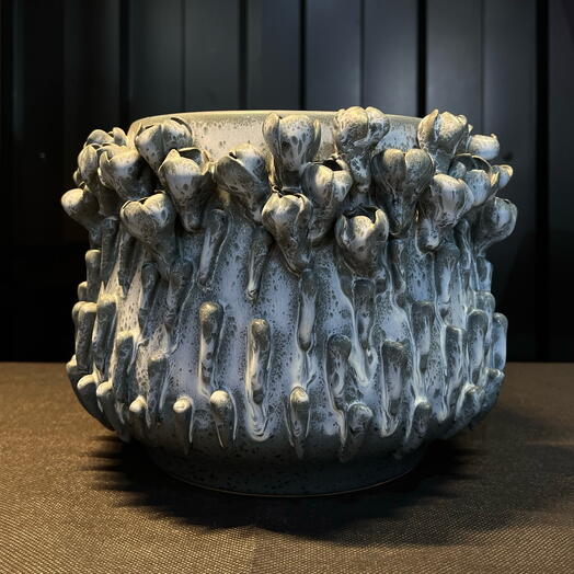 Maceta de ceramica crocus azul-verde