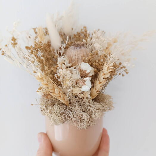 Macetita de flores  beige