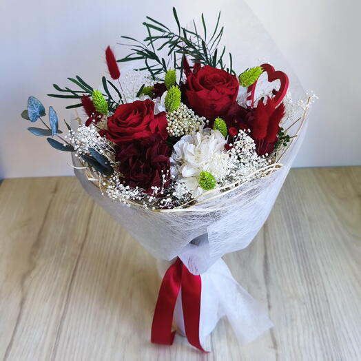 Ramo Amor Eterno Rojo | Flores Preservadas | Regalo Romantico