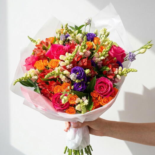 Ramo de Alstroemerias, Anthurium, Lisianthus, Rosas ecuatorianas y Rosas ramificadas