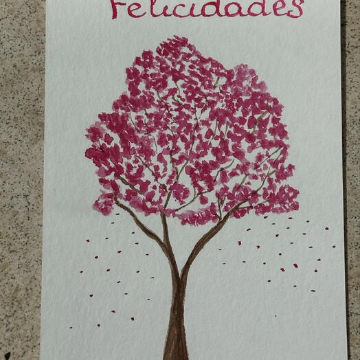 Tarjeta artistica hecha a mano (En los comentarios del pedido, indique cual ha elegido)