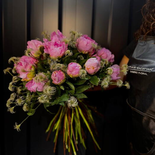 Designer bouquet with peonies by Araik Galstyan