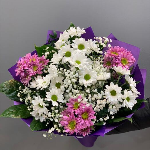 7 crisantemos con arreglo