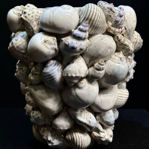 Jarron ceramica conchas mixtas