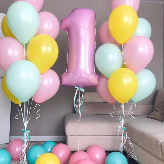 Numero y ramos de globos