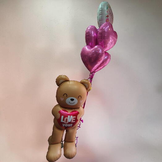 Teddy Balloon Bouquet