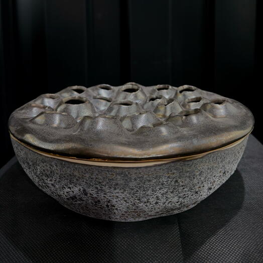 Jarron ceramica tapa removible