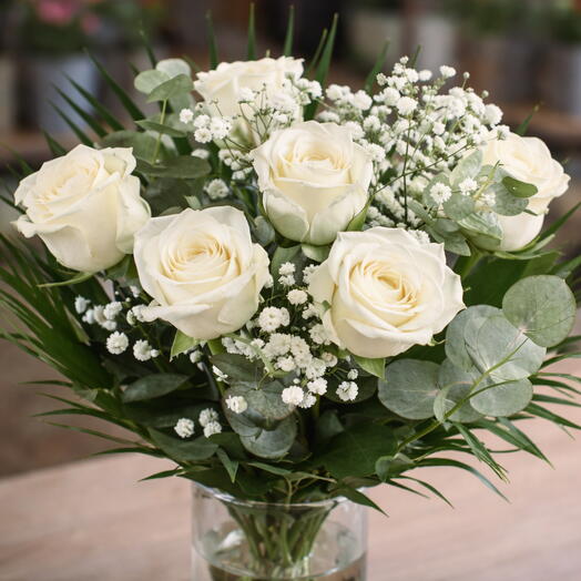 Ramo 6 rosas blancas