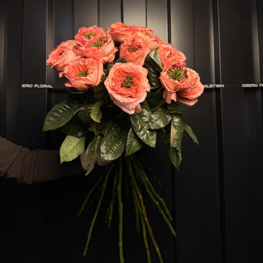 Ramo De Rosas Mandarinas 19ud