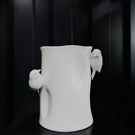 JJarron porcelana pajaros blancos