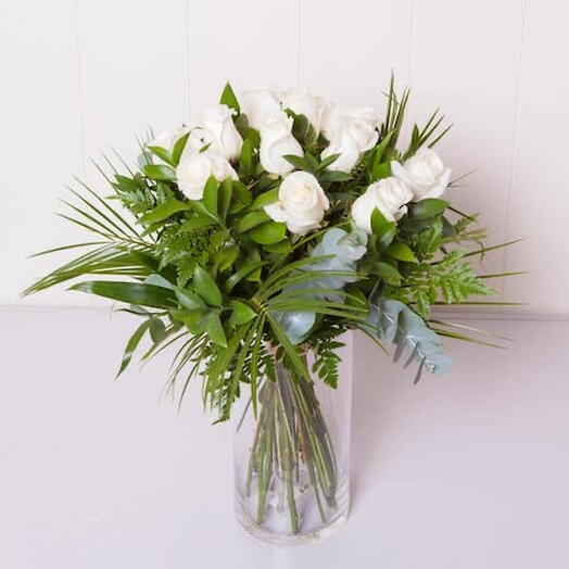 Ramo de 12 Rosas blancas