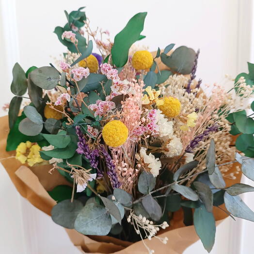 Ramo de flores preservadas campestre