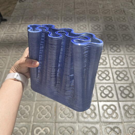 jarrón de cerámica impreso en 3D-ADDIS-azul