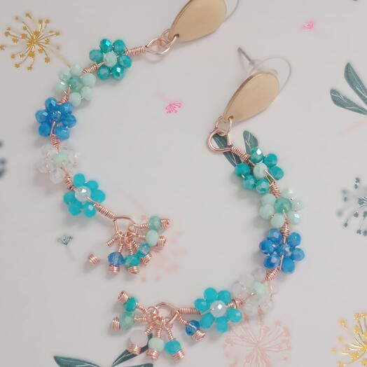 Aretes "Enredadera florar curva"