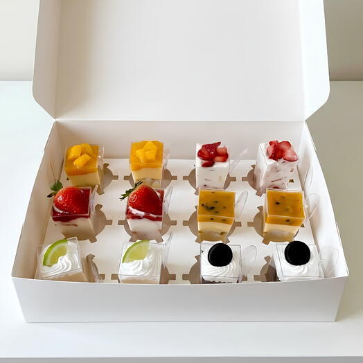 Caja de 12 Postre en Vasito variado