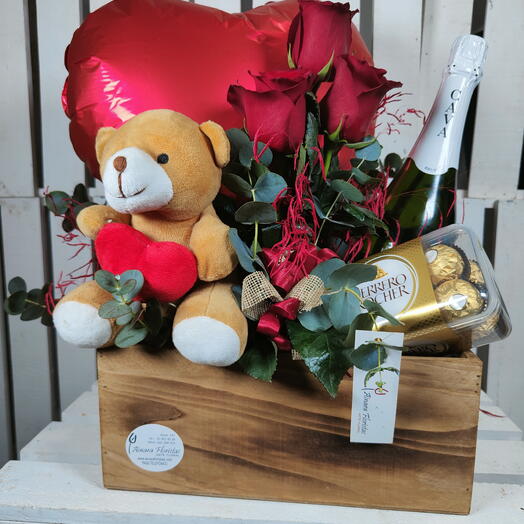 Caja amor Cava y bombones