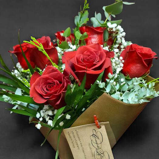 Ramo de 6 rosas rojas