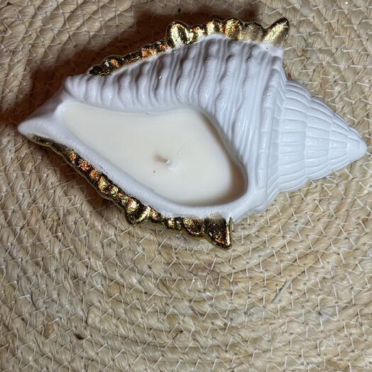 Vela aromatica de soja/ forma de concha