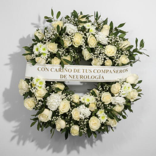 Белый траурный венок