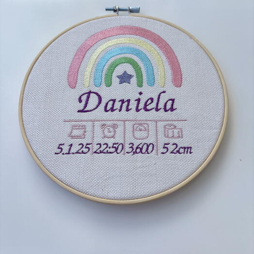 Bastidor nacimiento Arcoiris diam. 20 personalizable