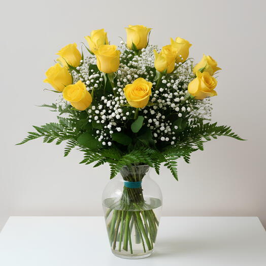 Ramo de 12 rosas amarillas