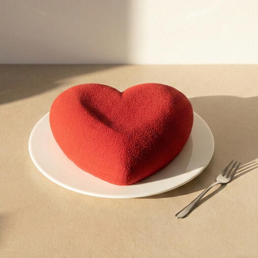 Tarta Corazon Rojo Velvet – Pastel Romantico Artesanal en Forma de Corazon