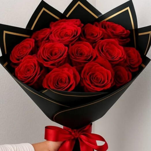 Ramo de 25 rojas rojas