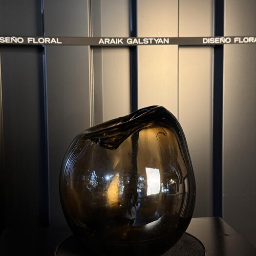 Brown glass vase