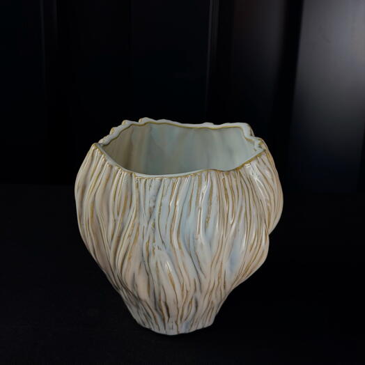 Jarron ceramica Dune crema