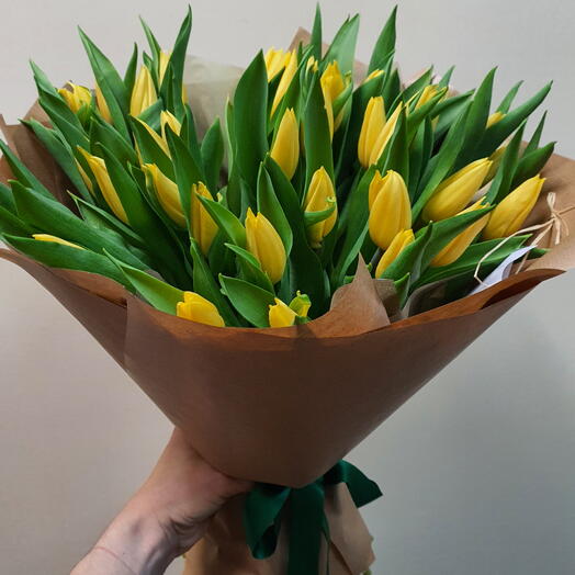 "Eres sol"/Ramo de 30 tulipanes amarillos💛