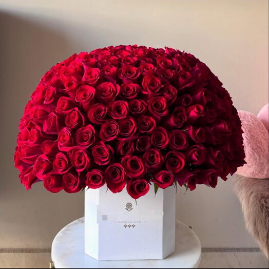 Cubo de 200 rosas luxury