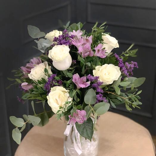 Ramo «Heidi» – Dulzura silvestre en tonos malva y crema