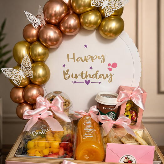 Brunch Box Cumpleanos "Rose Gold   Gold"